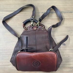 M. London leather backpack purse